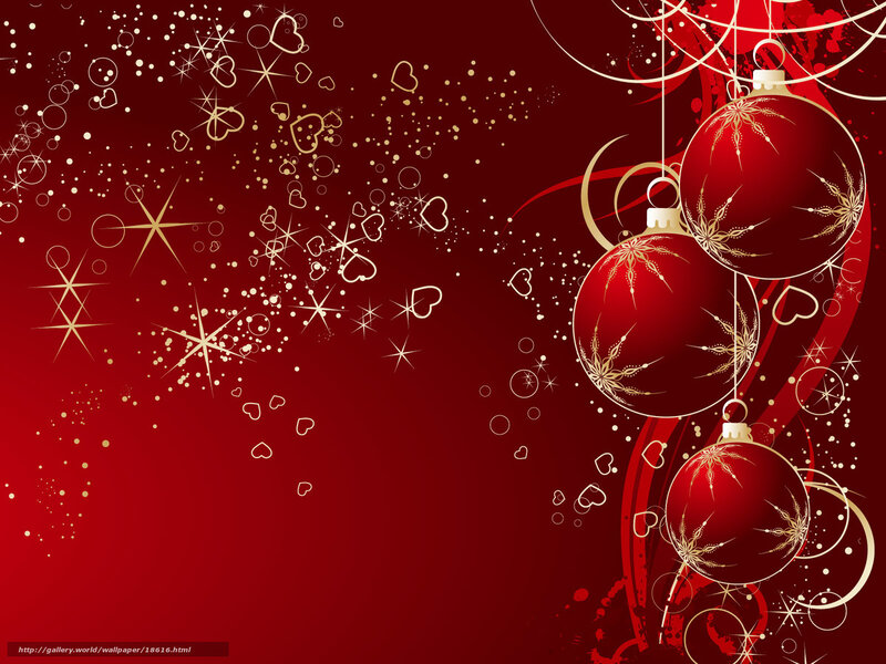 Red Christmas ornaments background