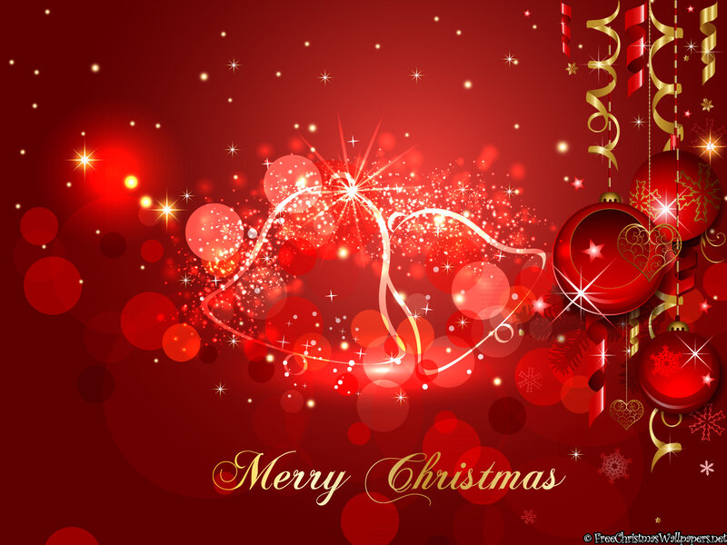 Red Christmas Ornaments — Festive, Winter, Digital Art, Bells