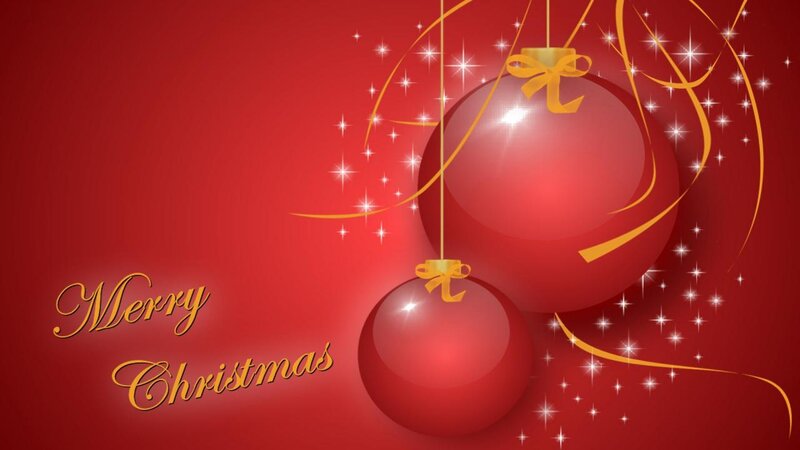 Red Christmas Ornaments — Festive, Winter, Digital Art, Bows