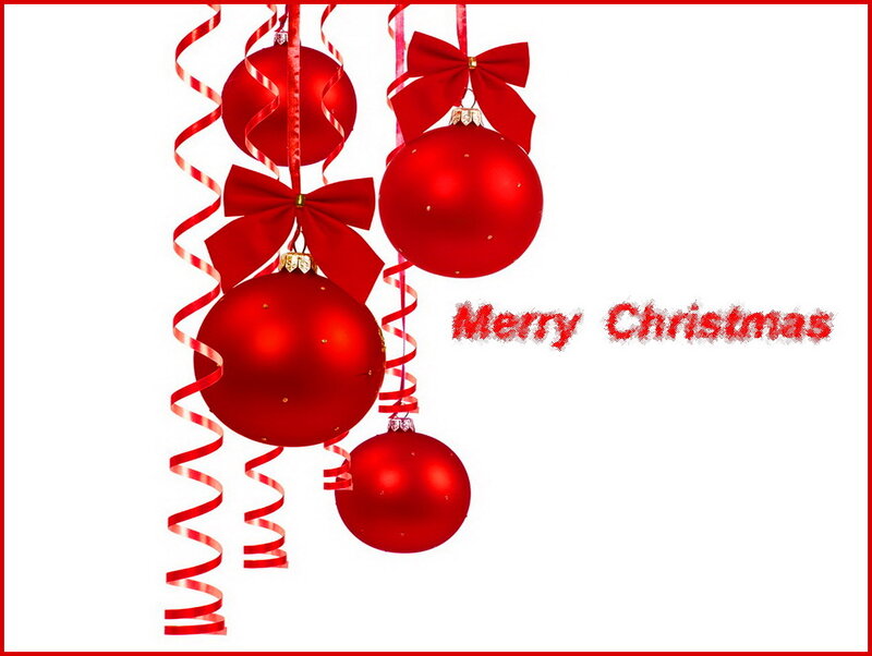 Red Christmas Ornaments — Festive, Winter, Illustration