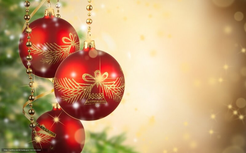 Red Christmas Ornaments — Festive, Winter, Photograph, Gold Bows