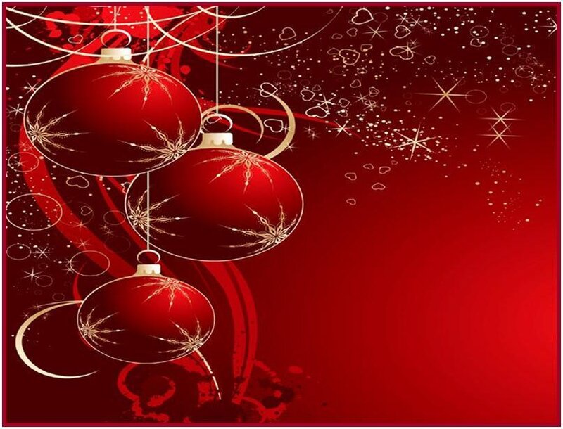 Red Christmas Ornaments — Festive, Winter, Vector Art, Hearts