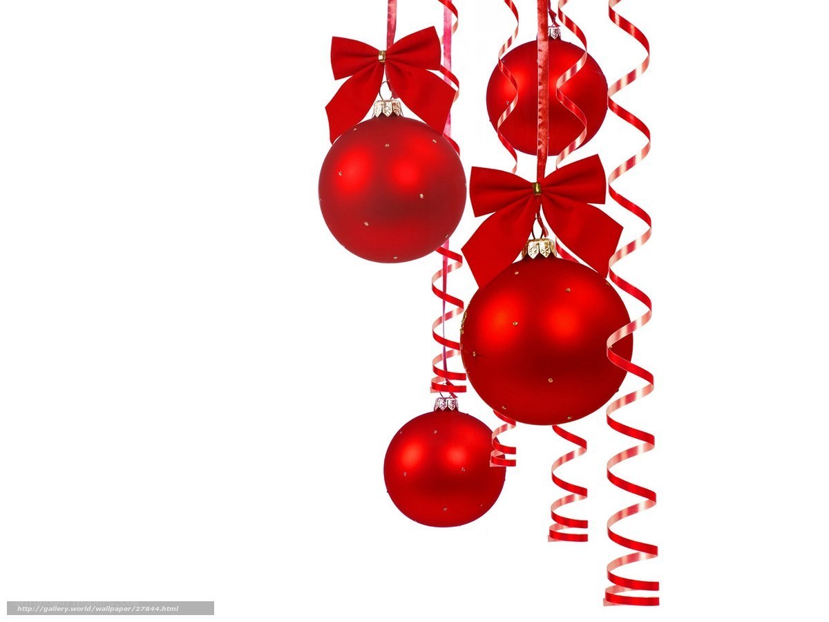 Red Christmas ornaments hanging