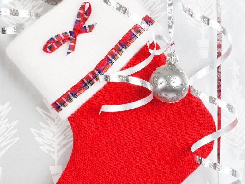 Red Christmas Stocking — Festive, Winter, Photograph