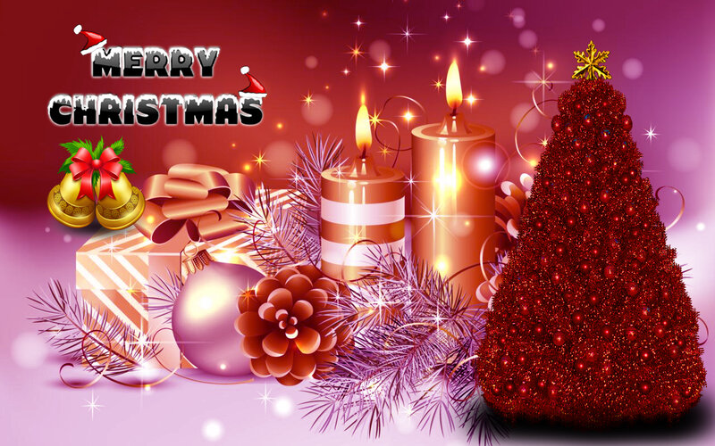 Red Christmas Tree — Festive, Winter