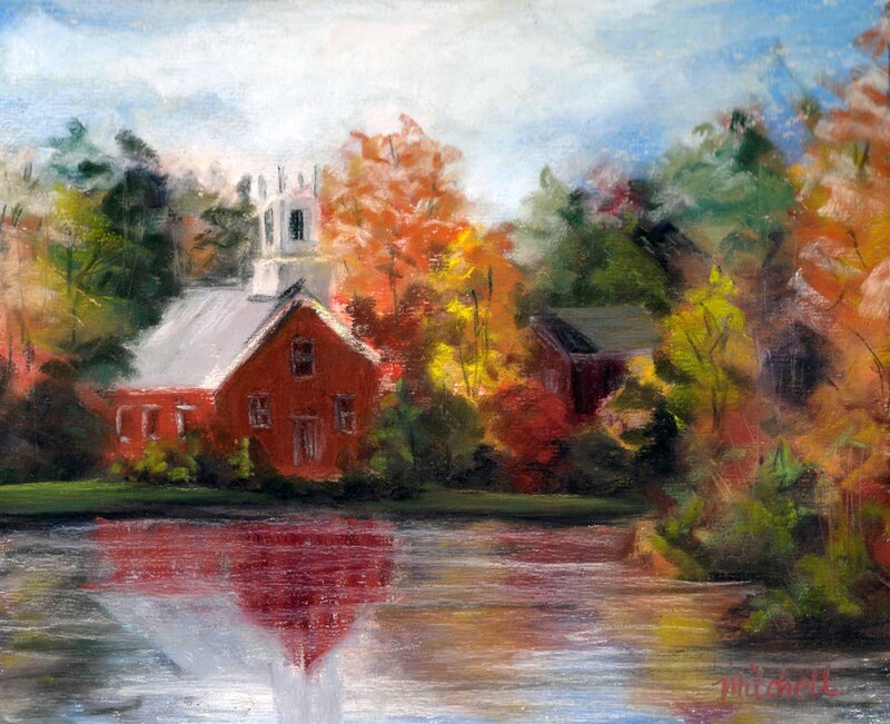 Red Church by Lake