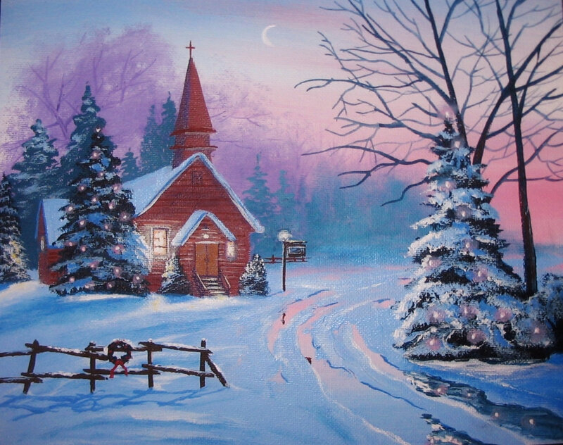 Red Church in Winter