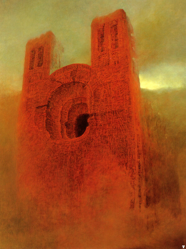 Red Church Ruins at Dusk