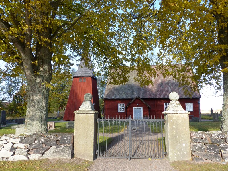 Red Church with Steeple