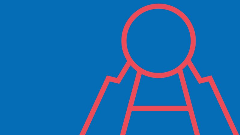 red circle on blue background