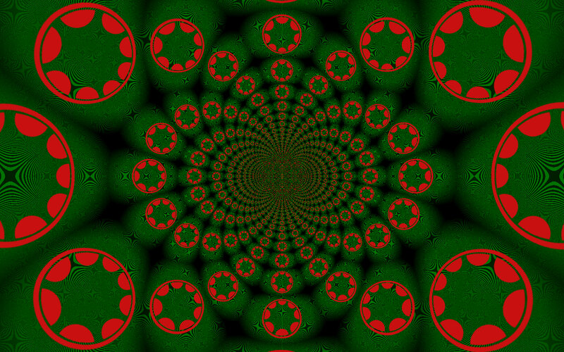 Red Circles on Green Background