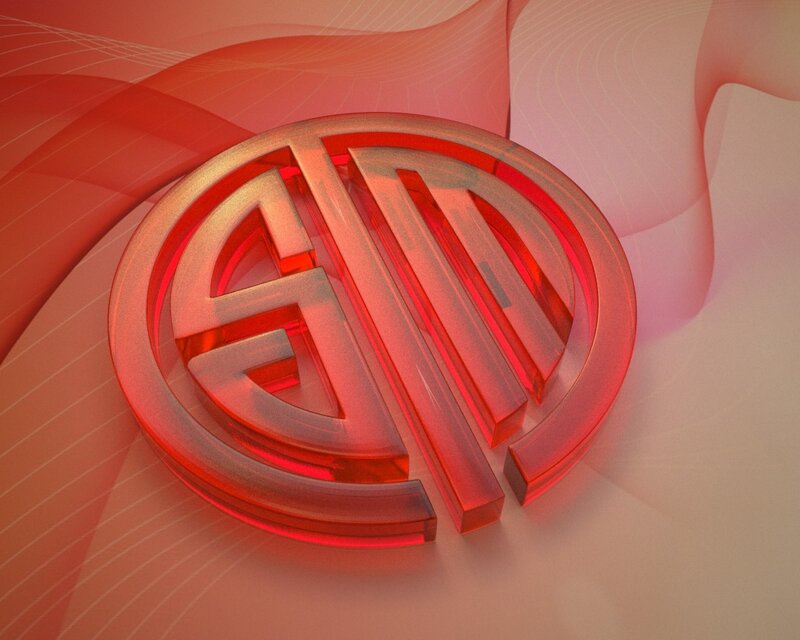 Red Circular Logo — Abstract