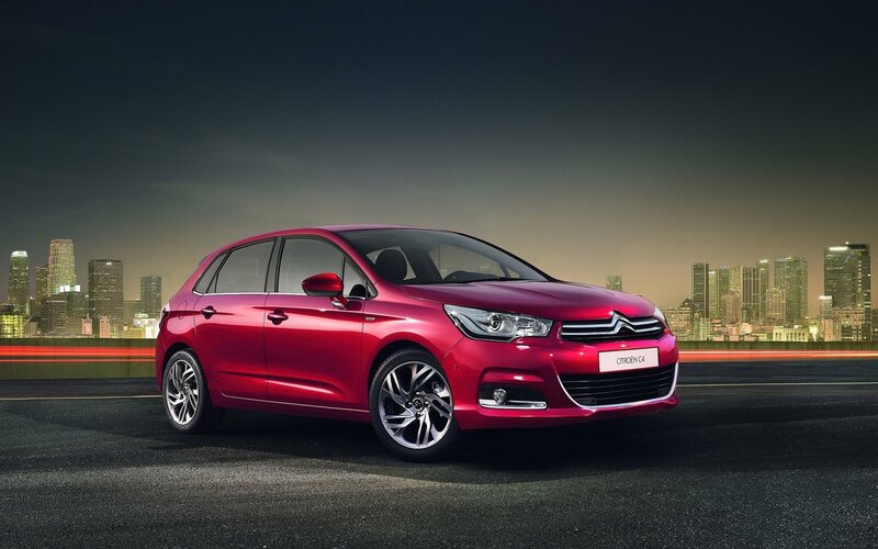 Red Citroën C4 in city