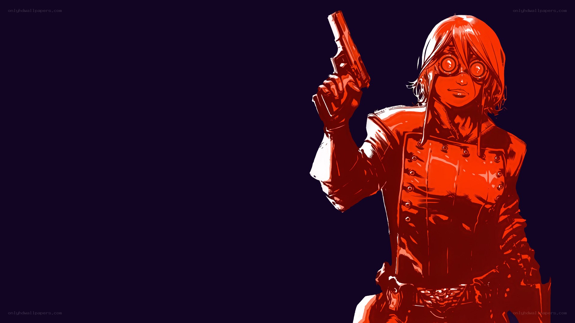 red-clad character with pistol