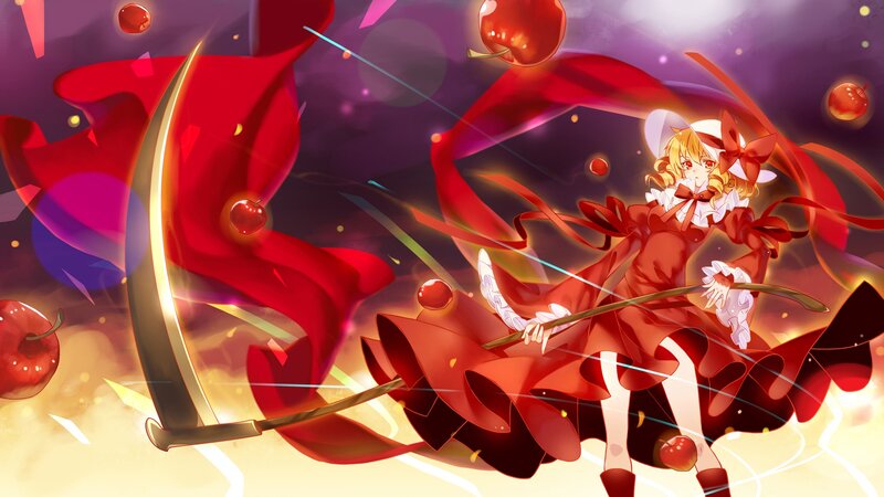 Red-clad girl with scythe