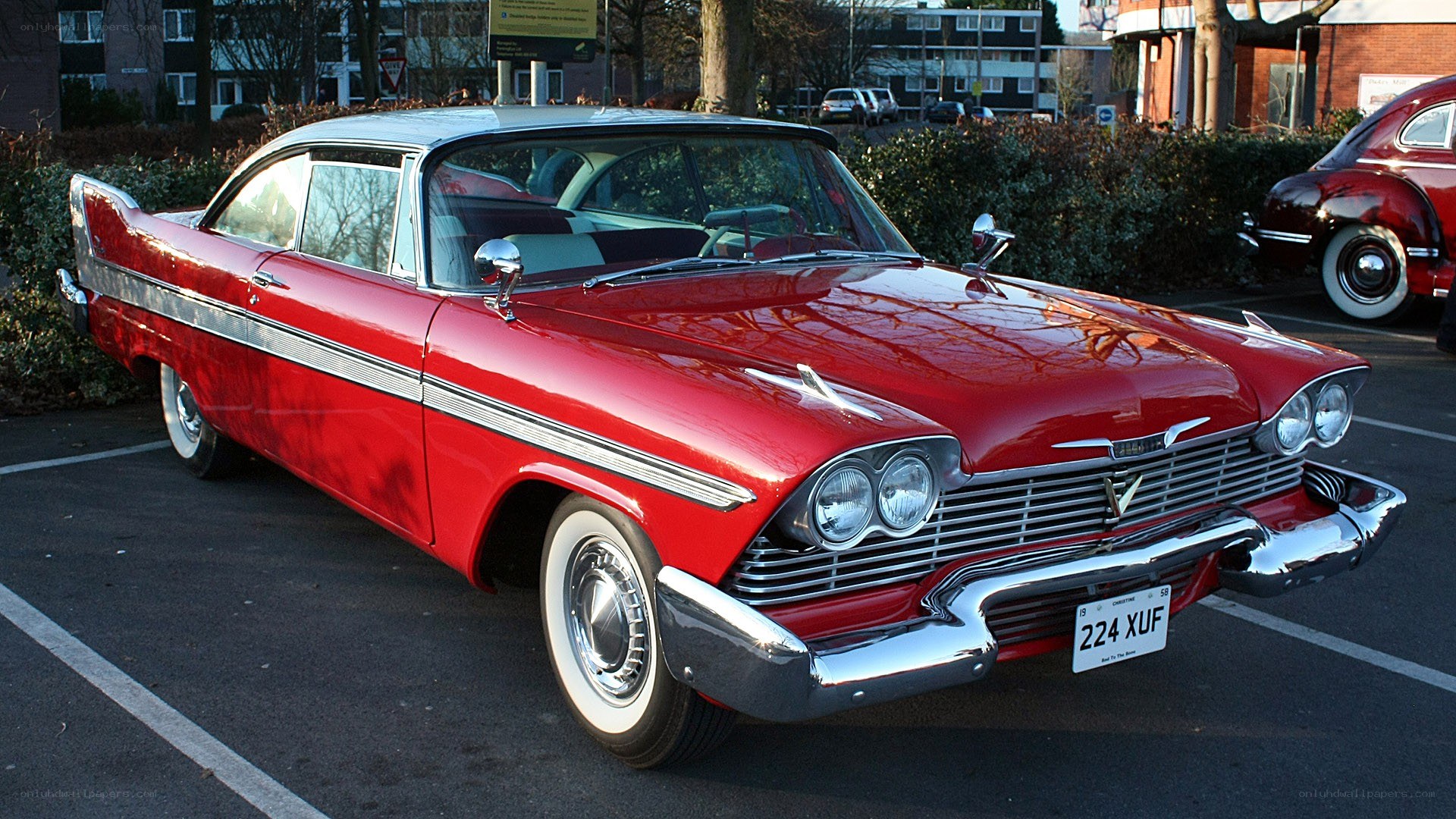 Red classic American car