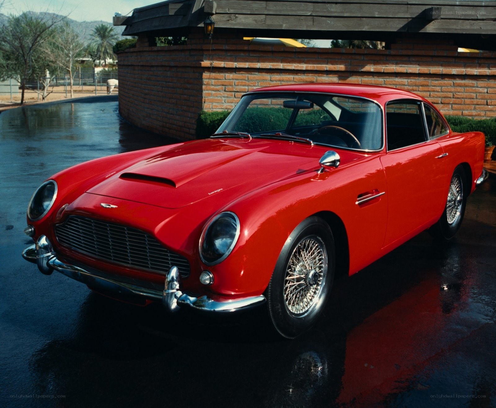 Red classic Aston Martin DB5