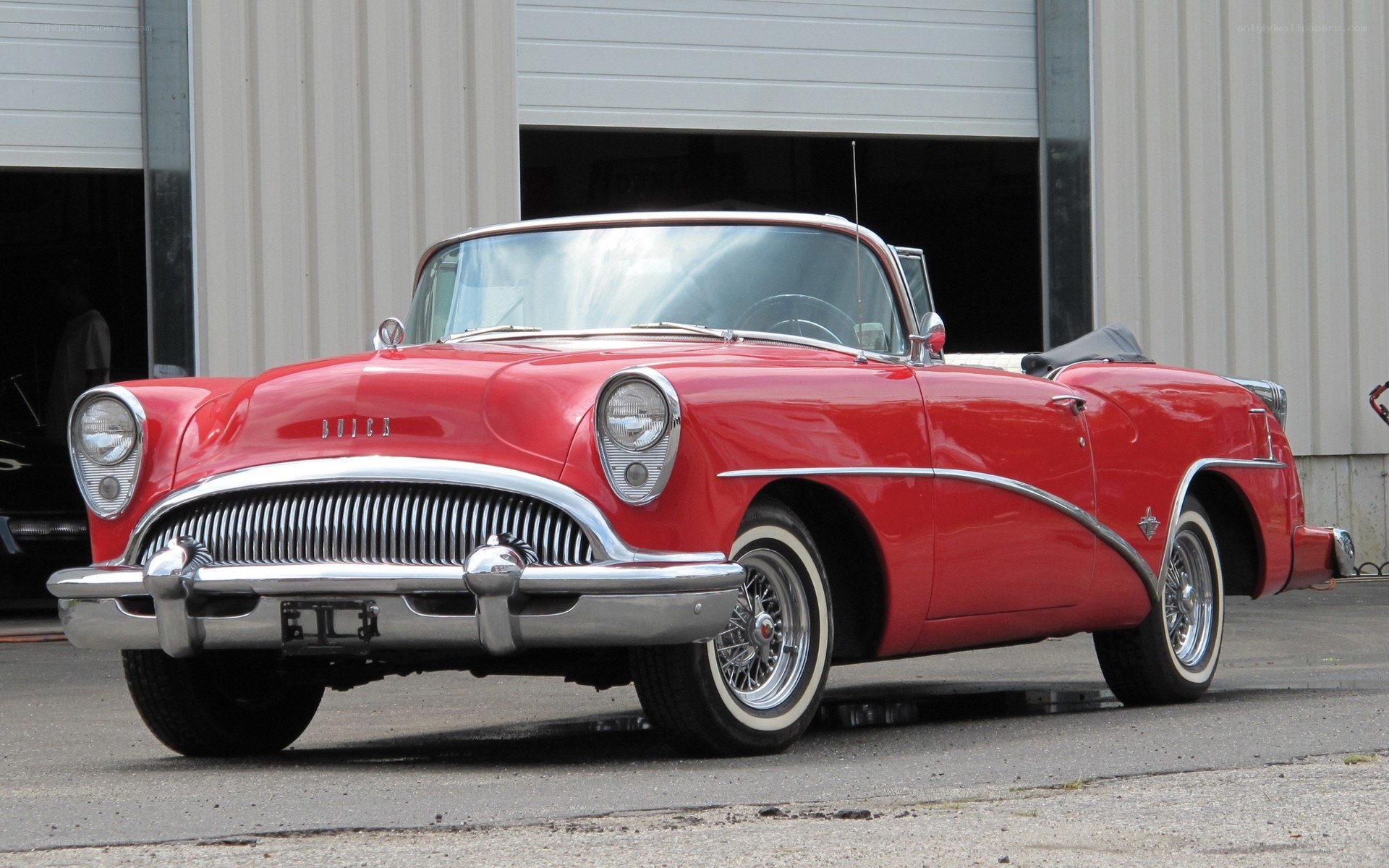Red classic Buick convertible