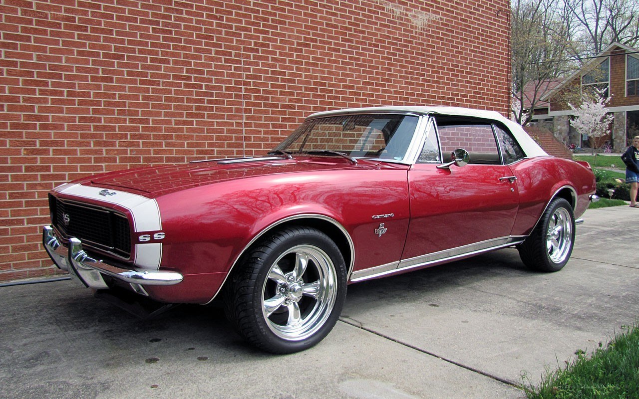 Red classic Camaro convertible