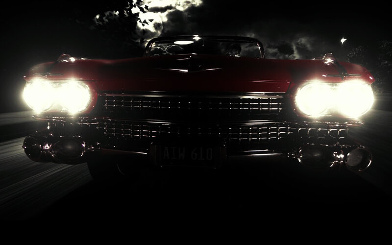 Red Classic Car — Black