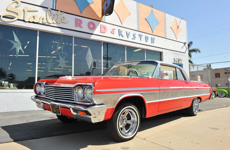 Red Classic Car — Bright, Afternoon, Photograph, Building