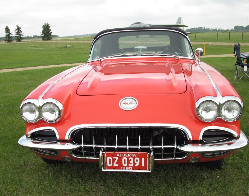 Red Classic Car — Calm, Afternoon, Photograph, Airplane, Folding Chair