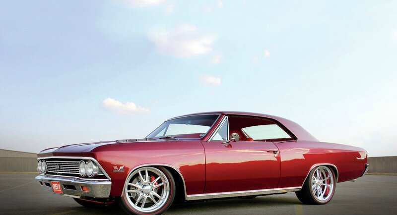Red Classic Car — Calm, Afternoon, Photograph, Sky