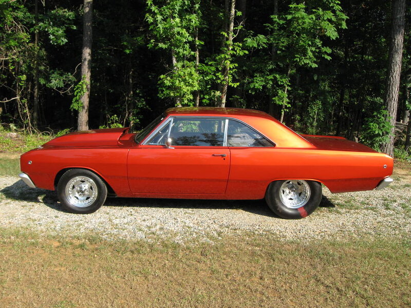 Red Classic Car — Calm, Afternoon, Photograph, Trees, Gravel