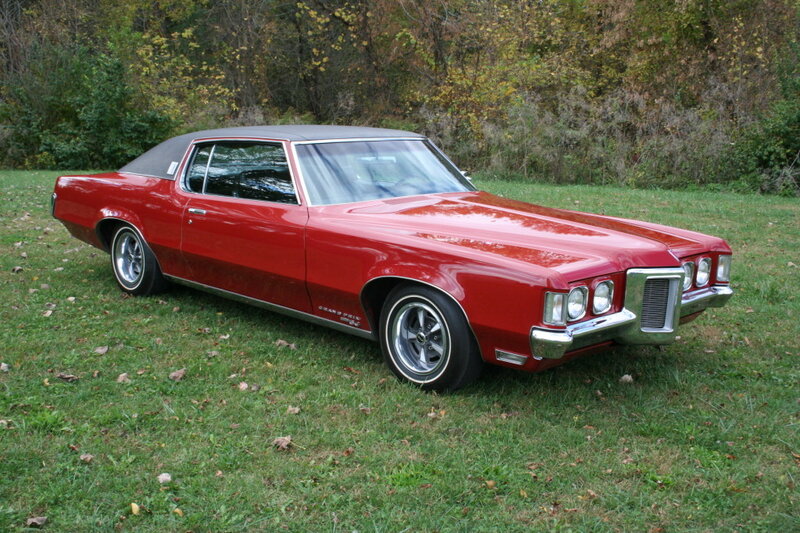 Red Classic Car — Calm, Autumn, Photograph, Grass