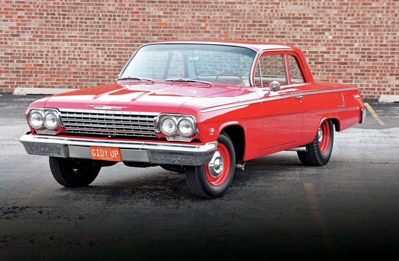 Red Classic Car — Calm, Photograph, Brick Wall