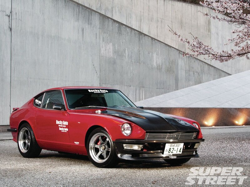 Red Classic Car — Calm, Spring, Photograph, Concrete Wall