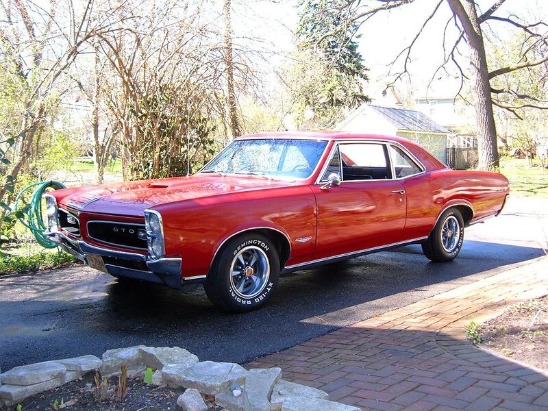 Red Classic Car — Calm, Spring, Photograph, Tree