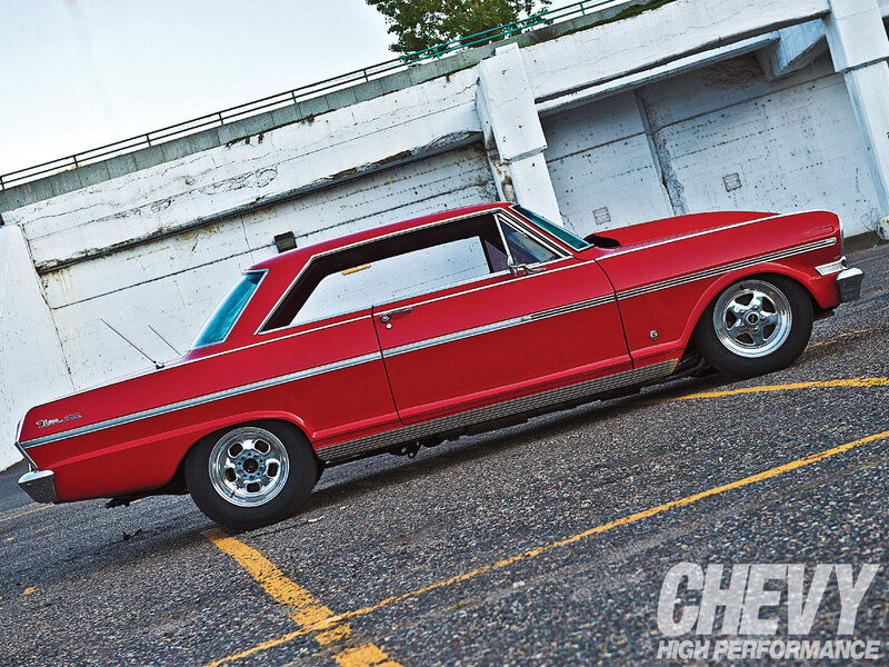 Red Classic Car — Dramatic, Afternoon, Photograph, Concrete Wall