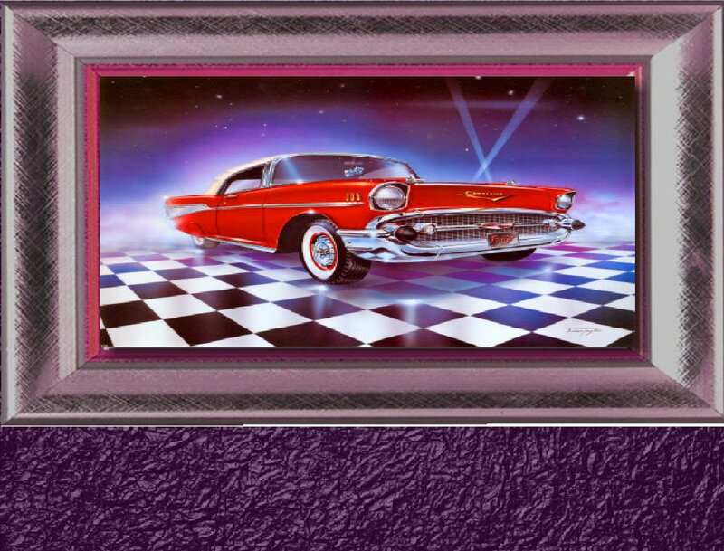 Red Classic Car — Dramatic, Night, Digital Art