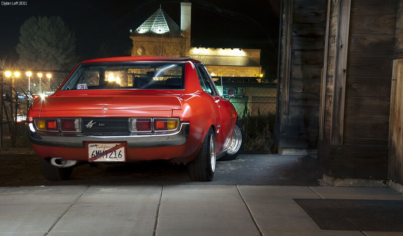 Red Classic Car — Dramatic, Night, Photograph