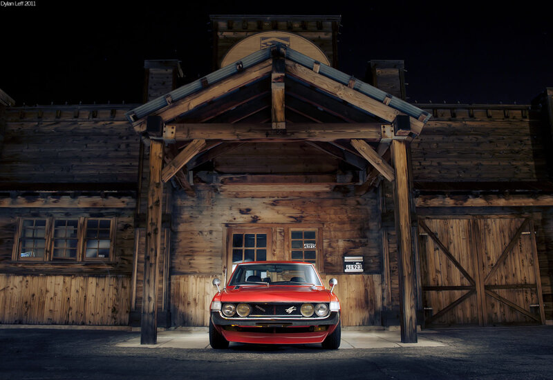 Red Classic Car — Dramatic, Night