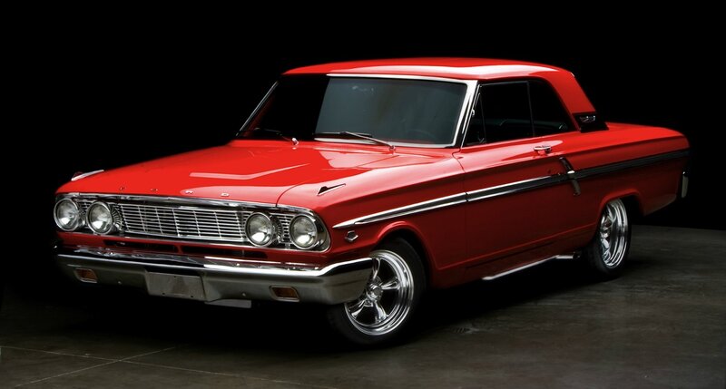 Red Classic Car — Dramatic, Photograph, Chrome Grille, Wheel