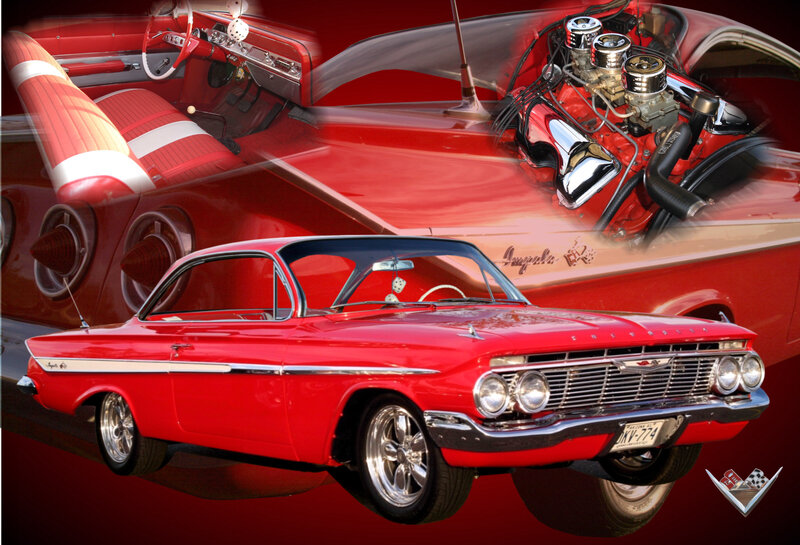Red Classic Car — Dramatic, Photograph, Engine