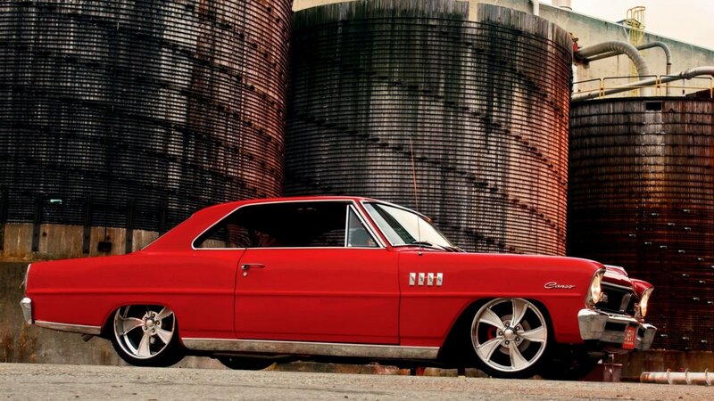 Red Classic Car — Dramatic, Photograph, Silo