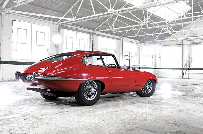 Red Classic Car — Dramatic, Photograph, Warehouse, Concrete Floor