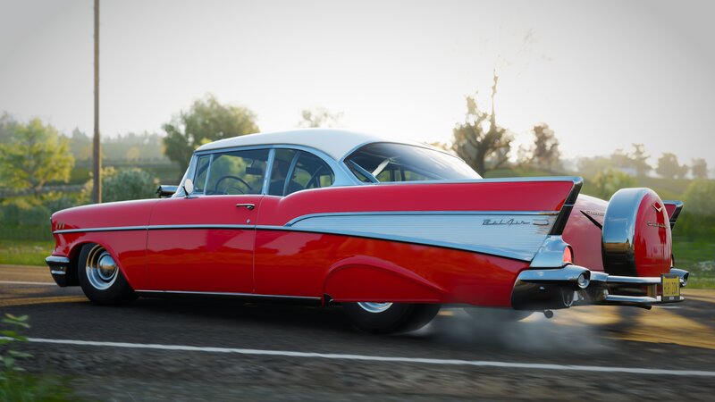 Red Classic Car — Dynamic, Afternoon, 3d Render