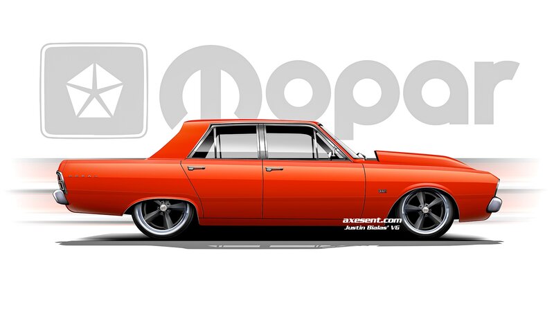 Red Classic Car — Dynamic, Illustration