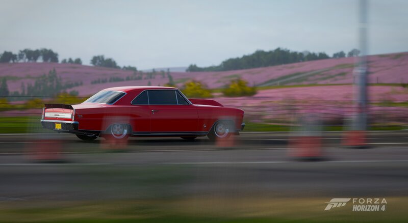 Red Classic Car — Dynamic, Spring