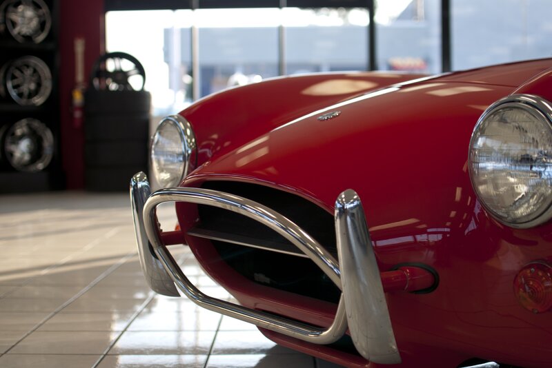 Red Classic Car Front — Calm, Afternoon