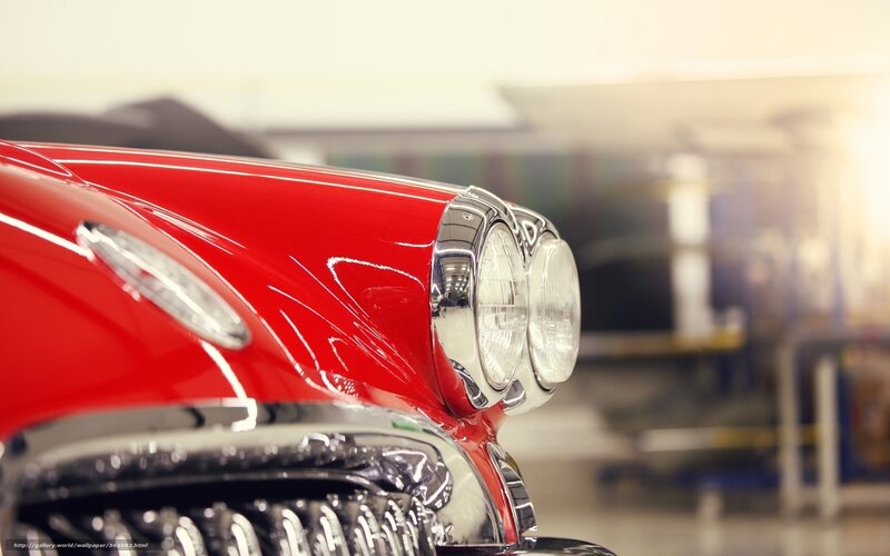 Red Classic Car Front — Dramatic