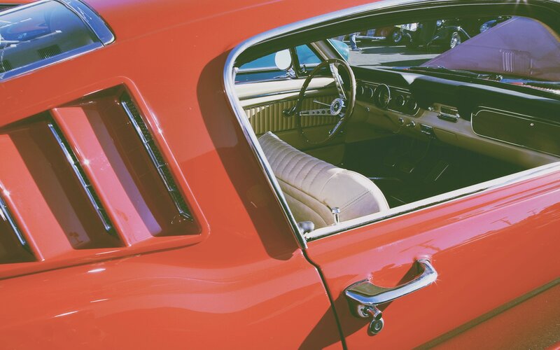 Red Classic Car Interior — Nostalgic