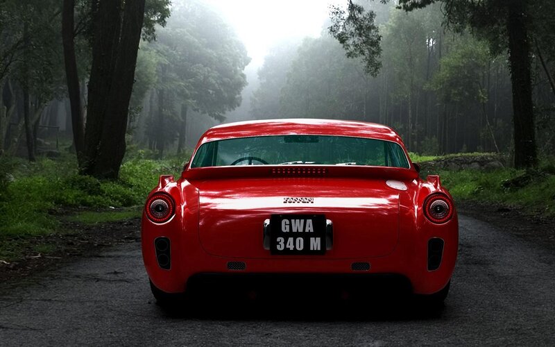 Red Classic Car — Misty