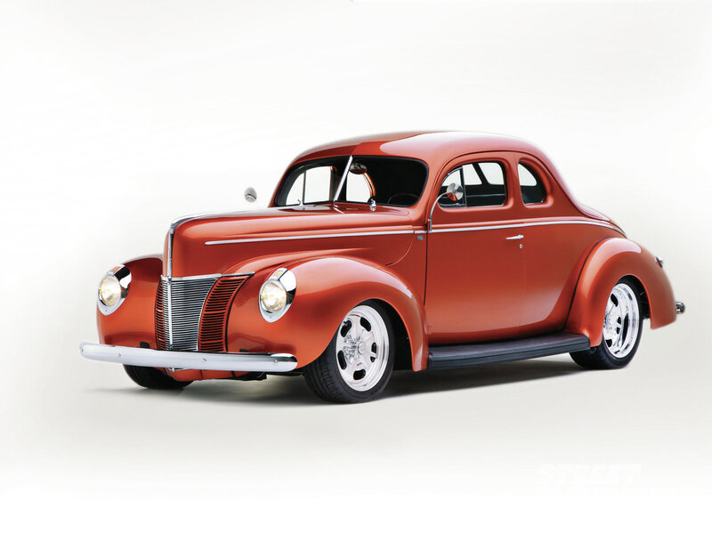 Red Classic Car — Neutral, Photograph, Headlights