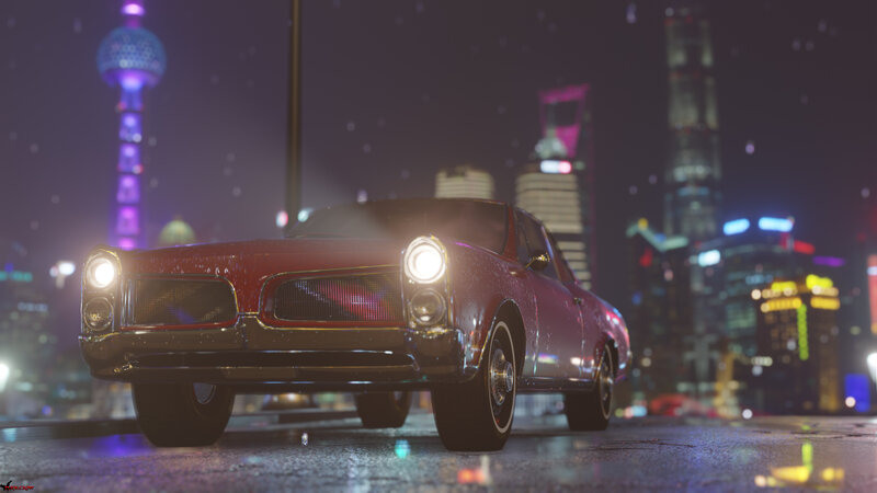 Red Classic Car — Nocturnal
