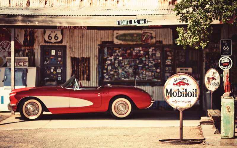 Red Classic Car — Nostalgic, Afternoon, Photograph